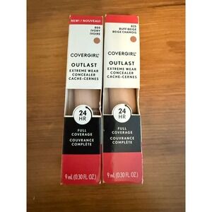 CoverGirl Outlast Extreme Wear Concealer Ivory‎ 805 & Buff Beige 825 NIB
